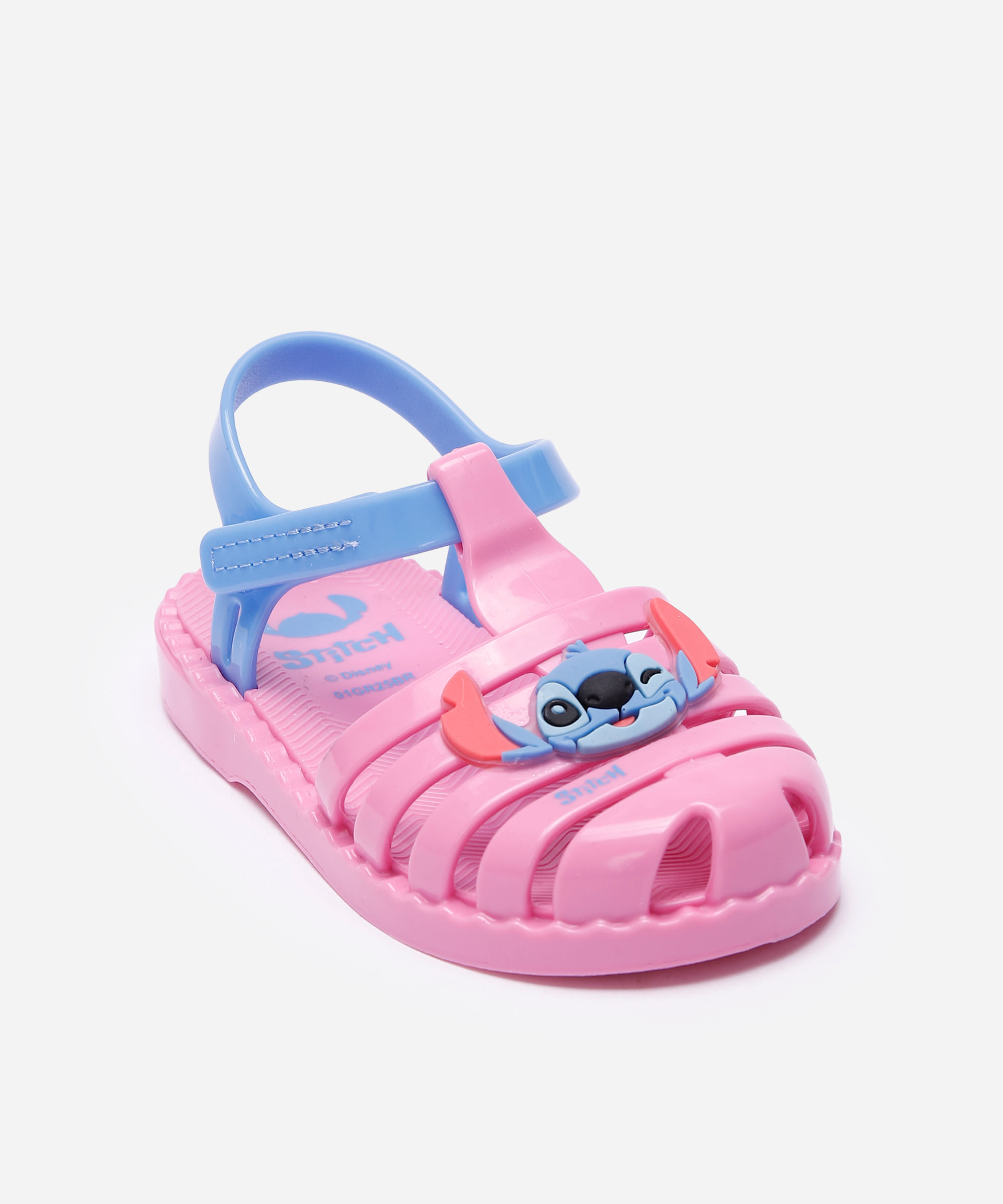 sandália fechada infantil stitch rosa