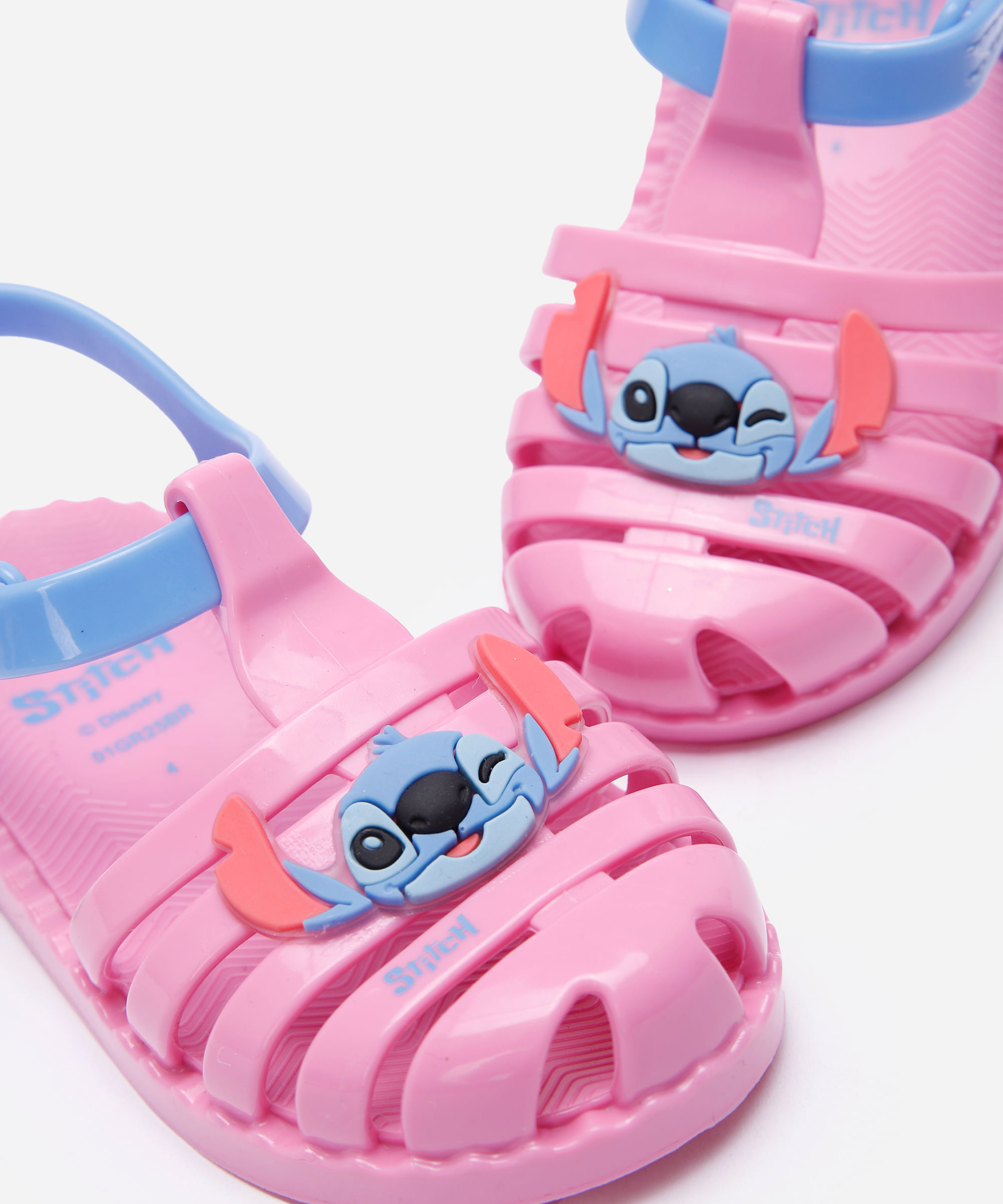 sandália fechada infantil stitch rosa