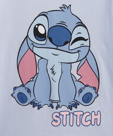 pijama curto infantil de algodão stitch azul