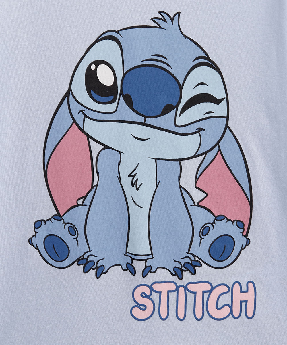 pijama curto infantil de algodão stitch azul