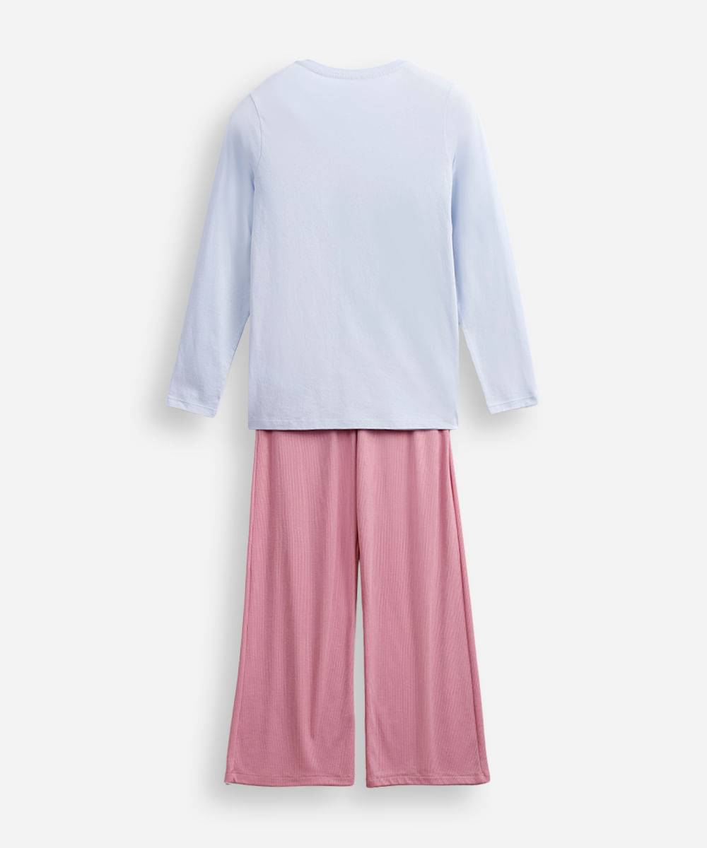pijama infantil longo de algodão stitch  colorido