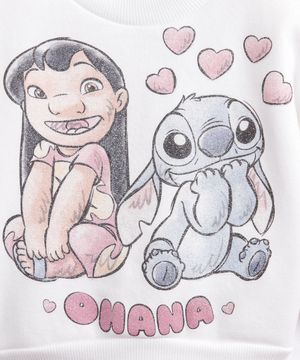 conjunto de moletom infantil stitch off white