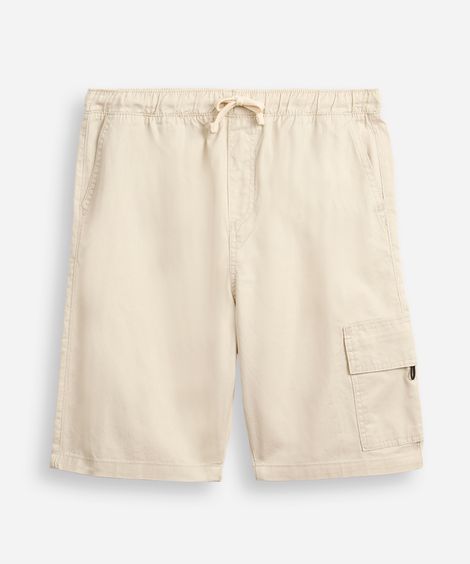 bermuda juvenil baggy sarja cargo bege