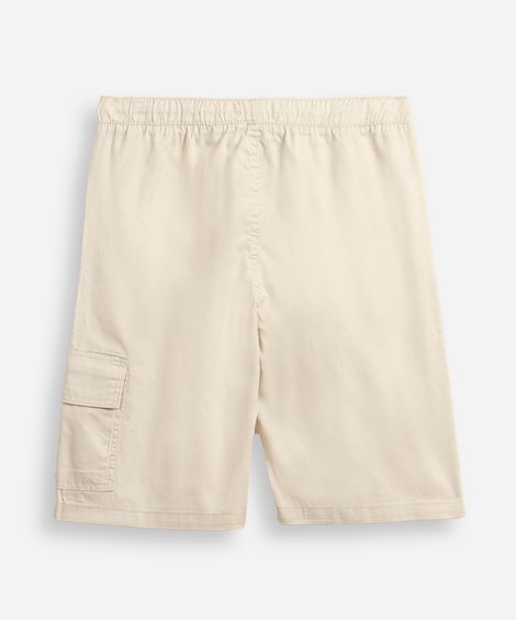 bermuda juvenil baggy sarja cargo bege