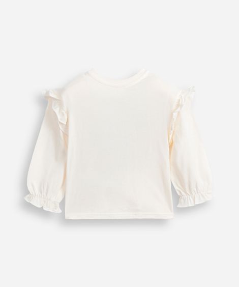blusa infantil de malha oncinha off white
