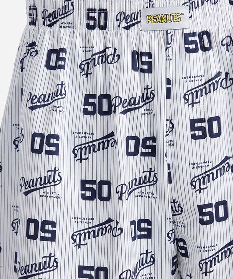samba canção masculina de algodão peanuts listrada branca