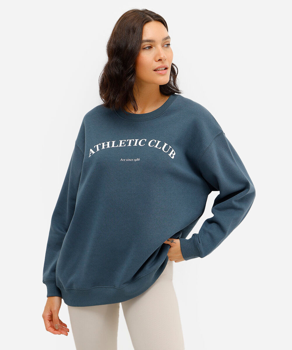 blusão oversized feminino esportivo athletic club verde
