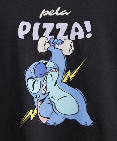 camiseta juvenil oversized stitch cinza