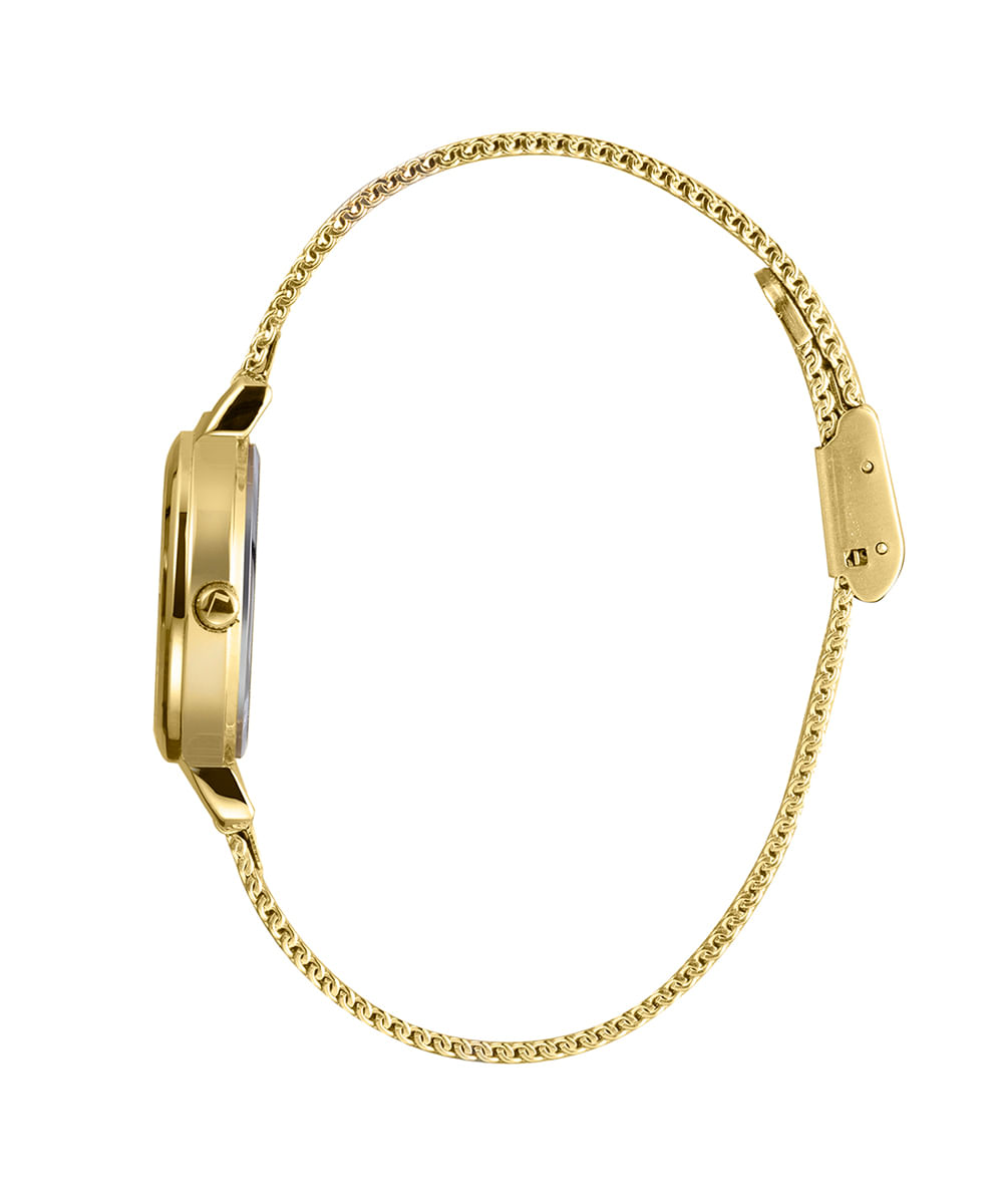 kit relógio feminino lince lrgh234l28k0c7c2kx analógico dourado