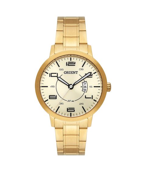 relógio feminino orient fgss1198c2kx analógico calendário dourado