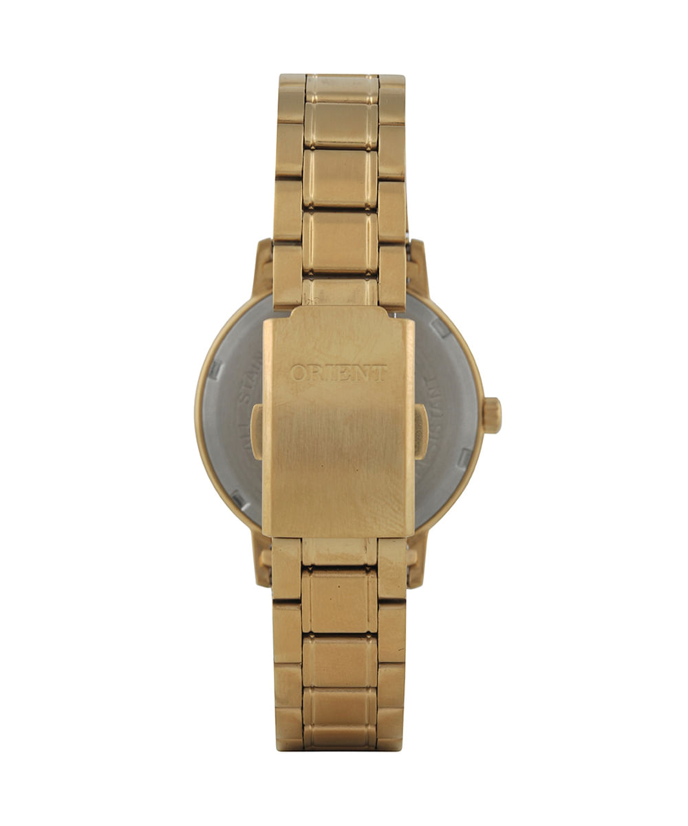 relógio feminino orient fgss1198c2kx analógico calendário dourado