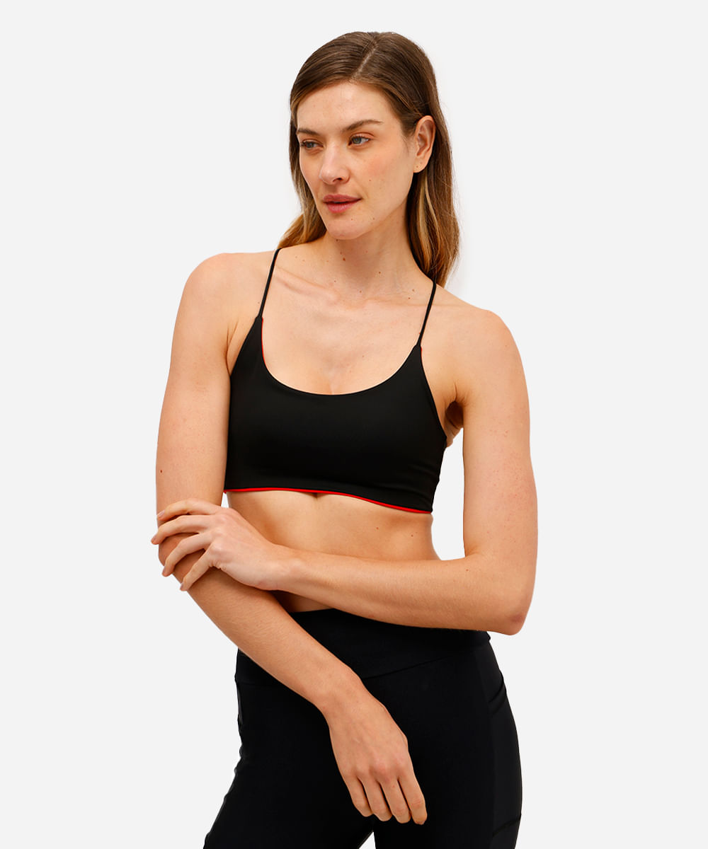 top dupla face esportivo ace - vermelho