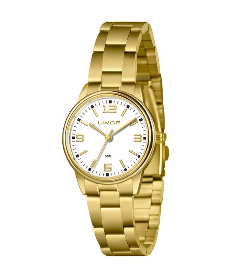 relógio feminino lince lrgm026l32 b2kx pj analógico dourado