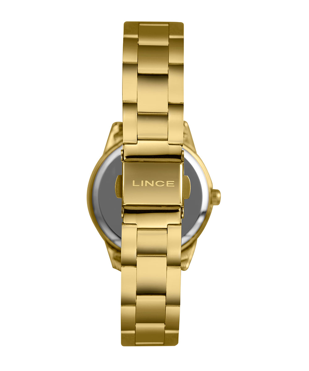 relógio feminino lince lrgm026l32 b2kx pj analógico dourado