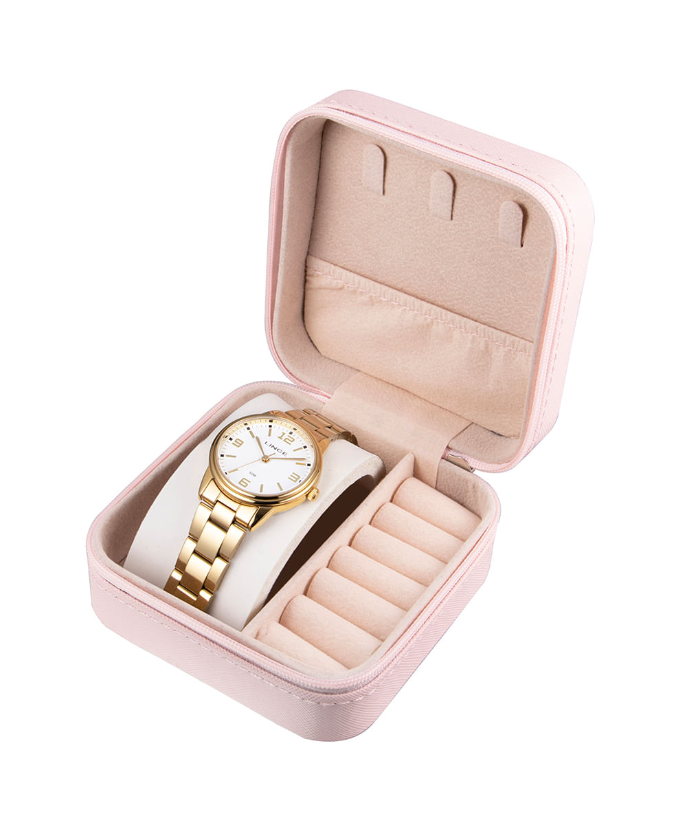 relógio feminino lince lrgm026l32 b2kx pj analógico dourado