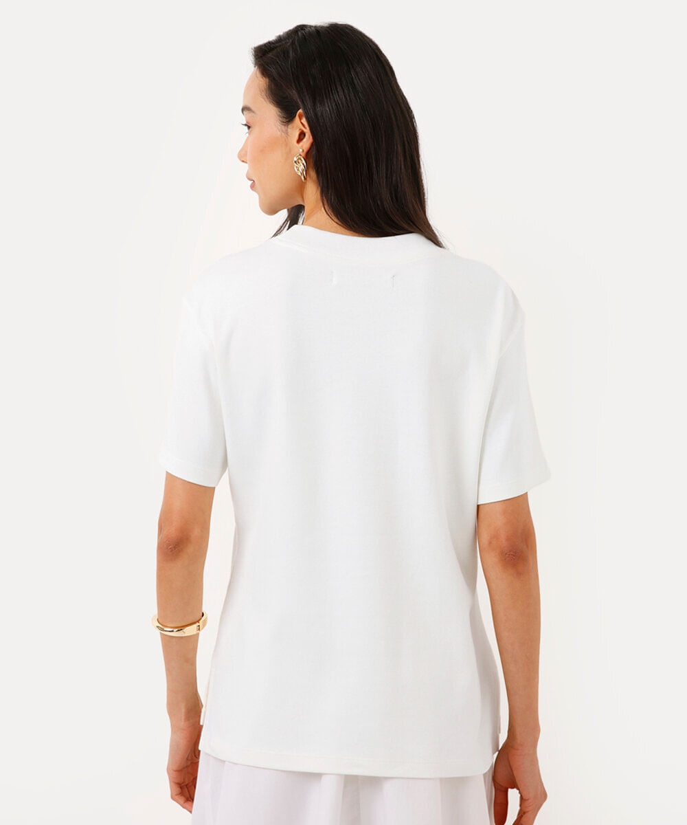 camiseta oversized feminina de algodão peruano interlock off white