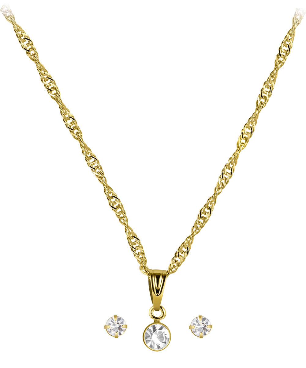 kit relógio feminino lince lrgh025lk815c2kx analógico dourado