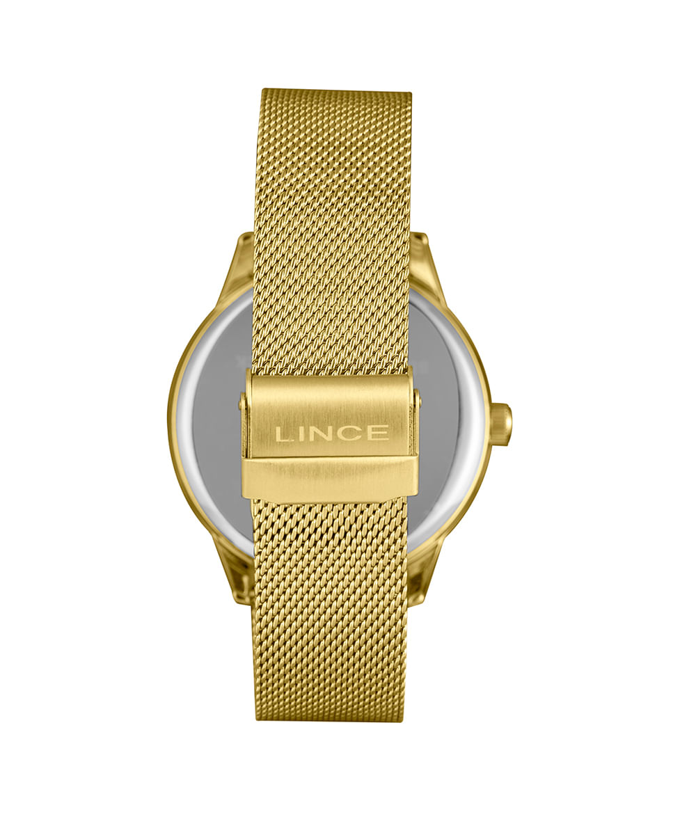 kit relógio masculino lince mrgm019l46ka7jp1kx analógico dourado