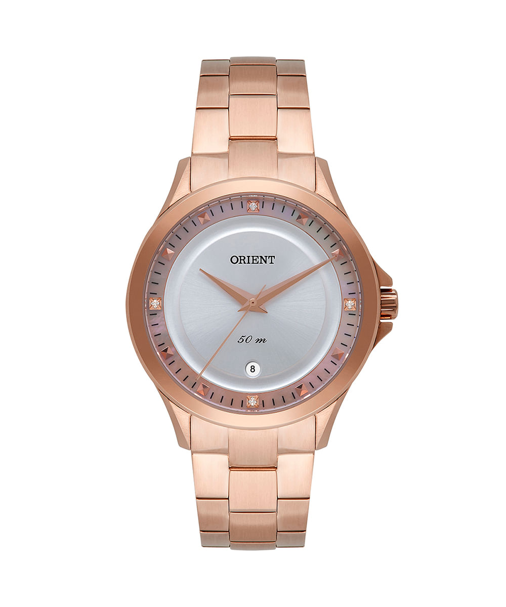 relógio feminino orient frss1061s1rx analógico calendário rosa
