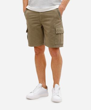 bermuda cargo masculina de sarja verde