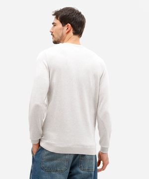 suéter masculino de tricot básico off white