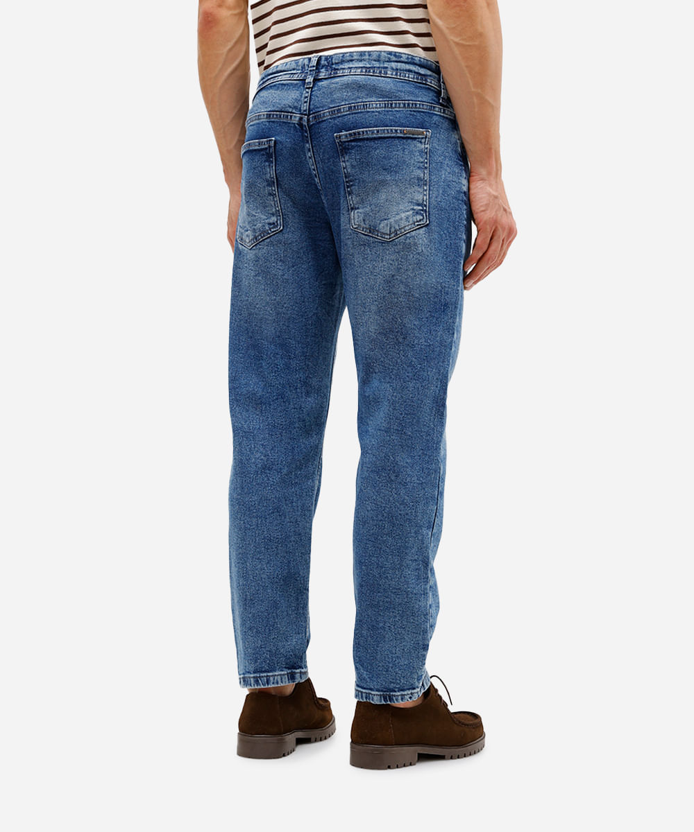 calça slim masculina jeans azul