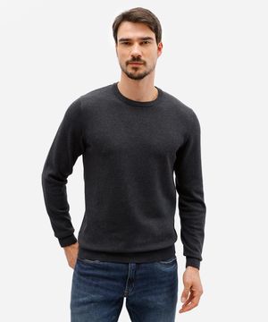 suéter masculino de tricot básico cinza