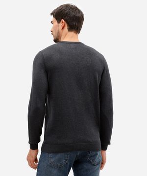 suéter masculino de tricot básico cinza