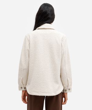 jaqueta feminina oversized texturizada bege