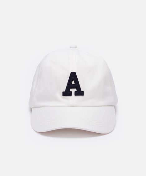 boné aba curva bordado off white