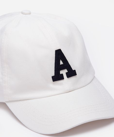 boné aba curva bordado off white