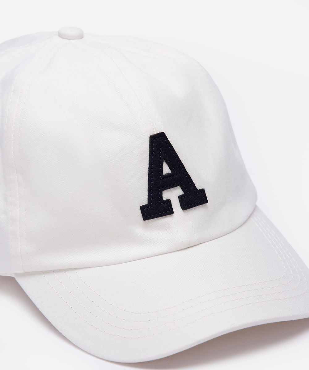 boné aba curva bordado off white