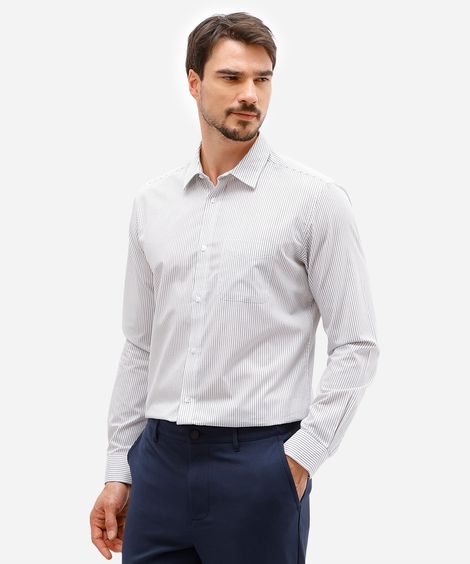 camisa manga longa quadriculada - cinza mescla escuro