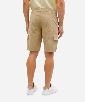 bermuda cargo masculina de sarja bege