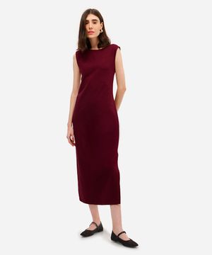 vestido longo feminino de algodão com fendas vinho