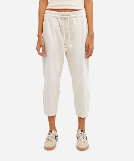 calça clochard feminina de sarja bege
