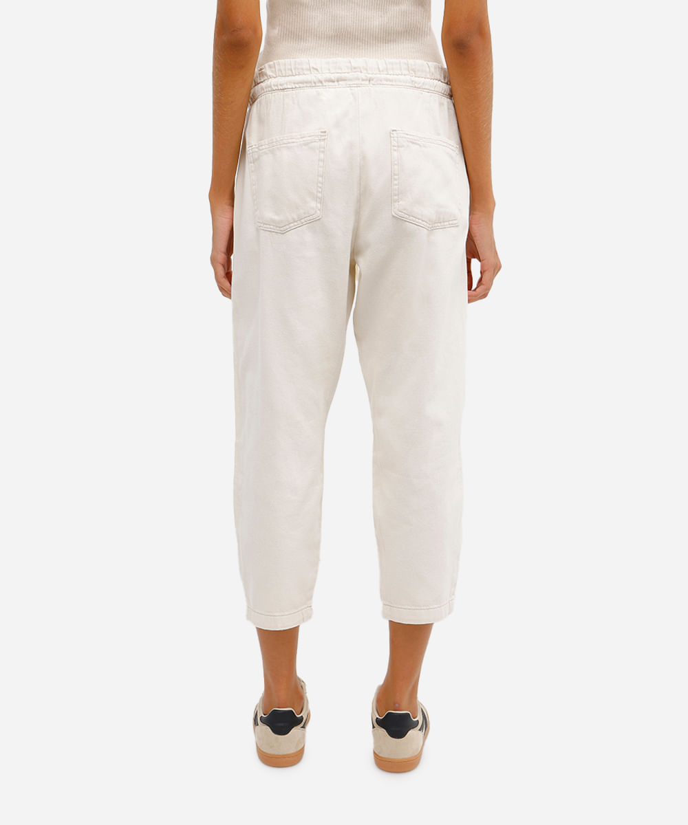 calça clochard feminina de sarja bege