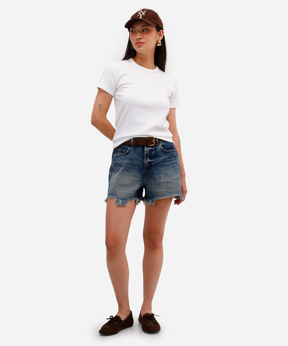 camiseta feminina de algodão peruano off white