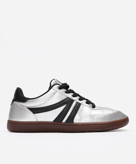 tênis bossa com recortes bicolor ace prateado