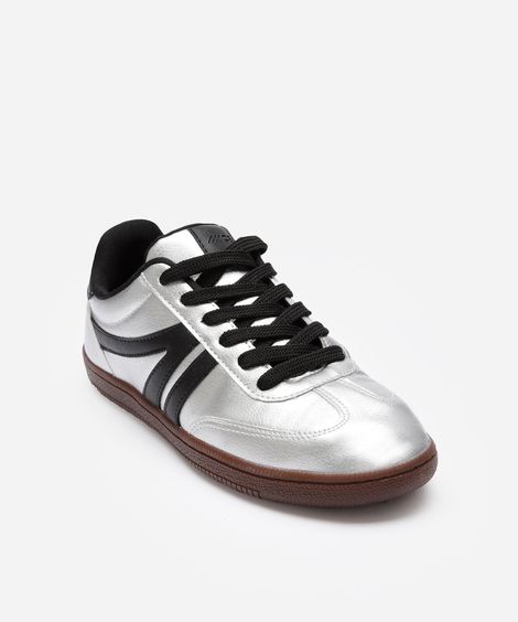 tênis bossa com recortes bicolor ace prateado
