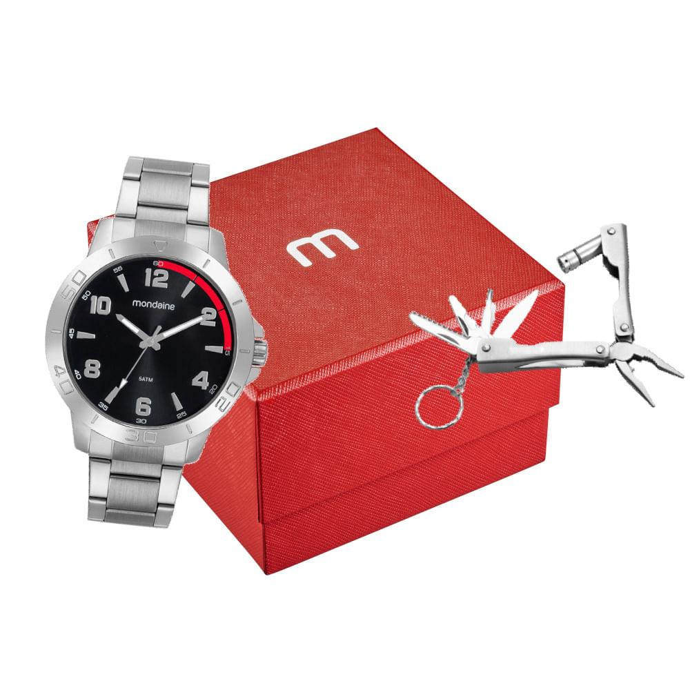 relógio mondaine analógico 99701g0mvne1k - prata