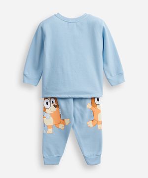 pijama longo moletinho bluey azul