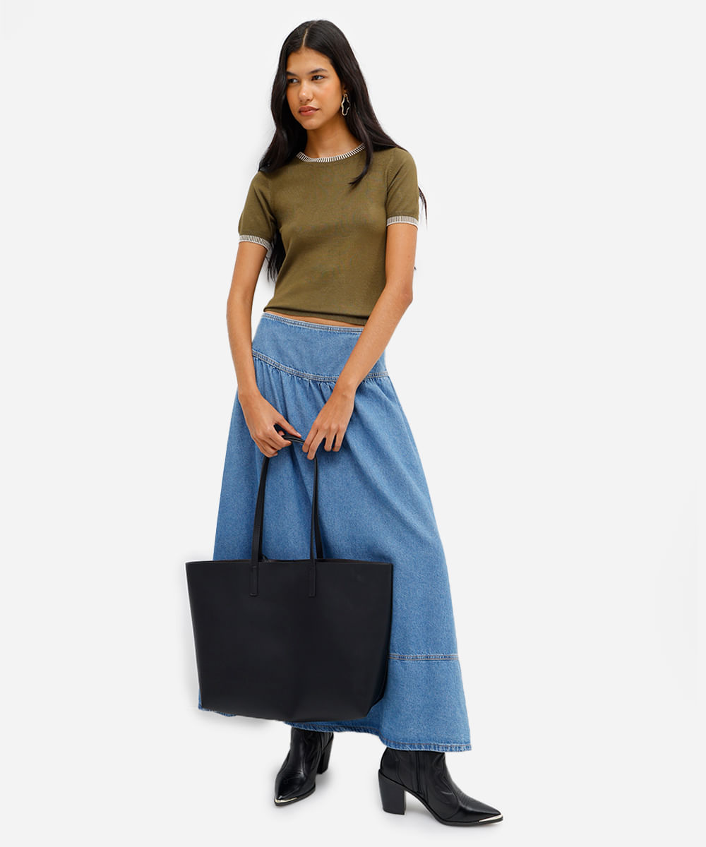blusa feminina de tricot manga curta verde