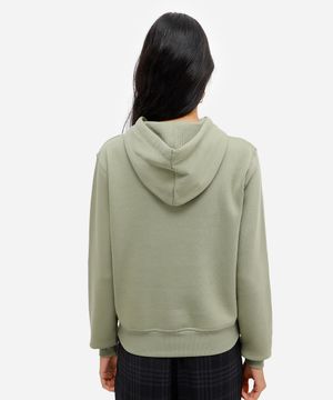 blusão feminino de moletom felpado com capuz mickey verde