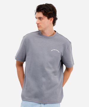 camiseta masculina de algodão new york cinza
