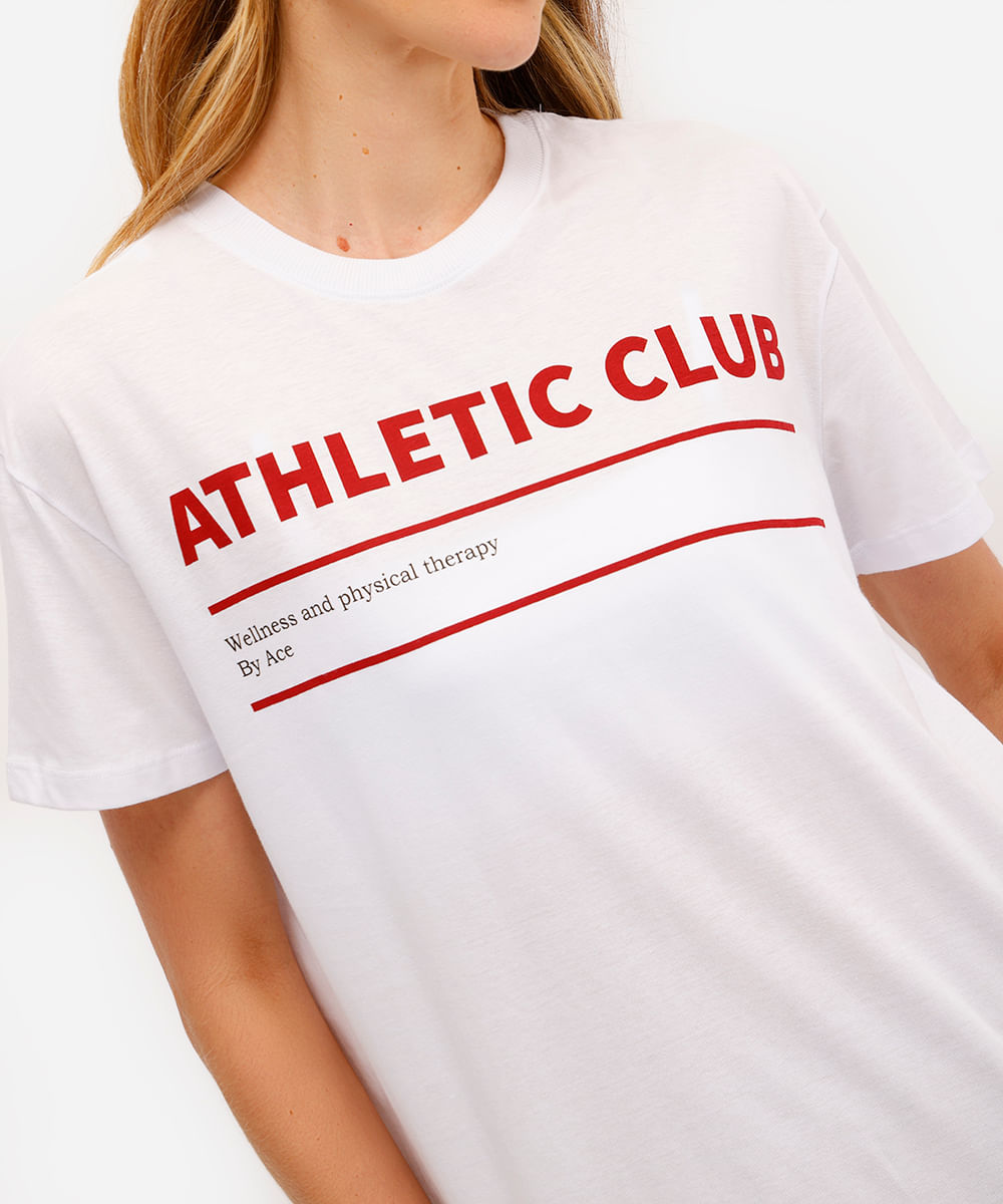 camiseta oversized feminina de algodão estampada branca