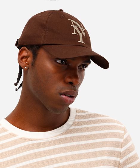 boné aba curva maleável ny marrom