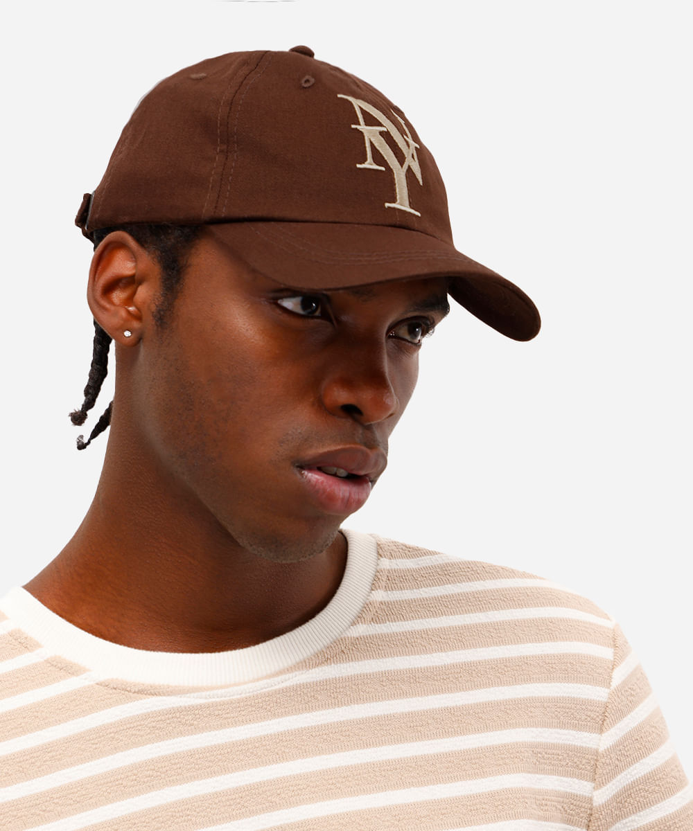 boné aba curva maleável ny marrom
