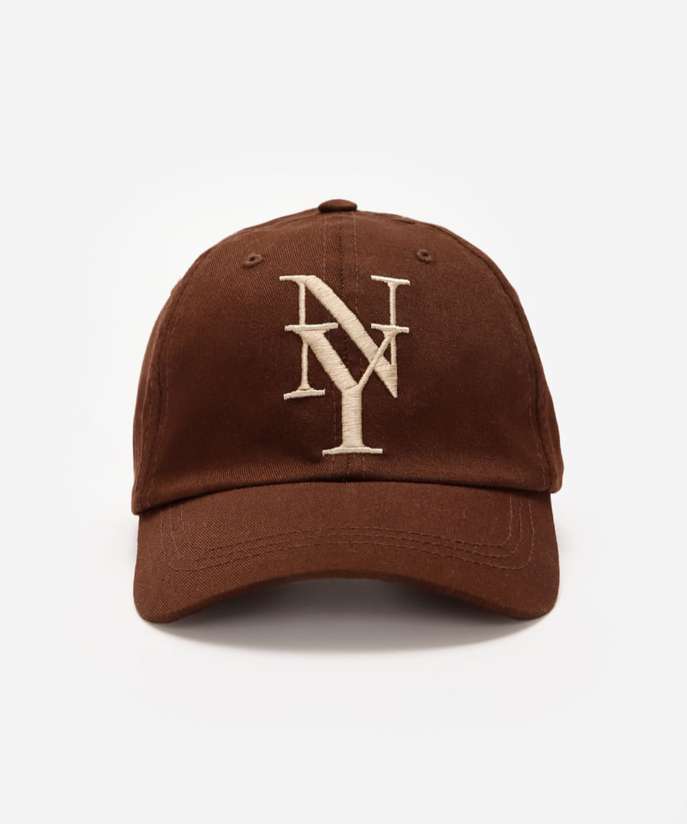 boné aba curva maleável ny marrom