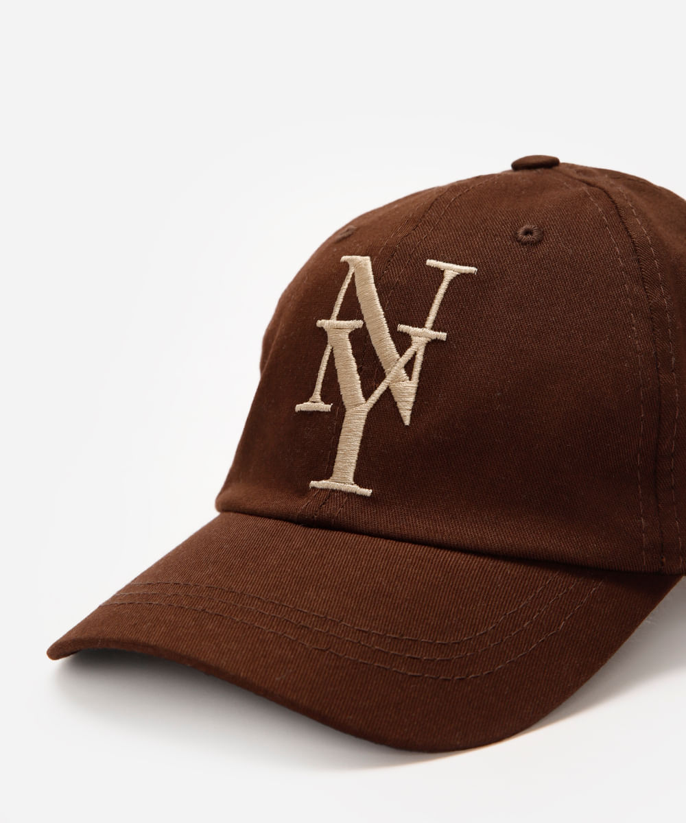 boné aba curva maleável ny marrom